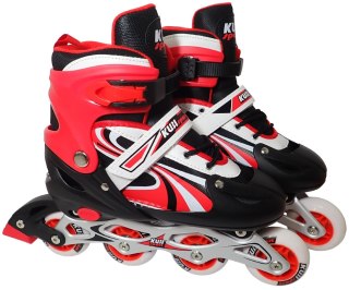 Rolki dla Dzieci Dziecięce Regulowane Czerwone Solidne KUBISPORT r. 35-38