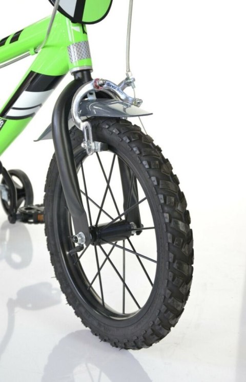 Rowerek Rower Dziecięcy dla Dzieci Chłopca z Bocznymi Kółkami DINO 14" Rowerek Rower Dziecięcy dla Dzieci Chłopca z Bocznymi Kółkami DINO 14"