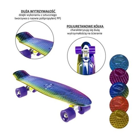 Deskorolka Nils Extreme ELECTROSTYLE PENNYBOARD PNB01 RAINBOW