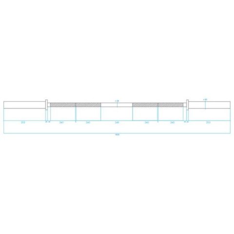 Gryf olimpijski HMS LOCK JAW BLACK 183 cm GO320 Gryf olimpijski HMS LOCK JAW BLACK 183 cm GO320