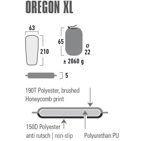 Mata Samopompująca High Peak Oregon XL 210x63x5 41126