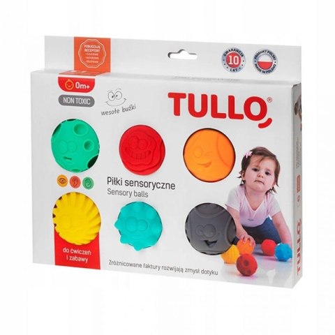 Piłki sensoryczne buźki 6 szt. AM Tullo kolorowe 462 Piłki sensoryczne buźki 6 szt. AM Tullo kolorowe 462