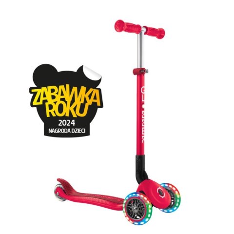 Hulajnoga 3-kołowa Globber Primo Foldable Lights 432-102-2 New Red