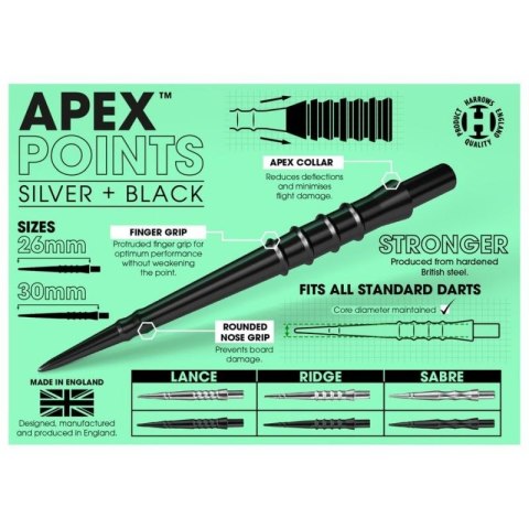 Końcówki do rzutek steeltip Harrows Apex Sabre HS-TNK-000013917 Końcówki do rzutek steeltip Harrows Apex Sabre HS-TNK-000013917