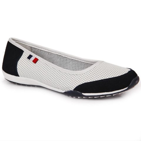 Baleriny skórzane ażurowe Filippo W PAW198A białe