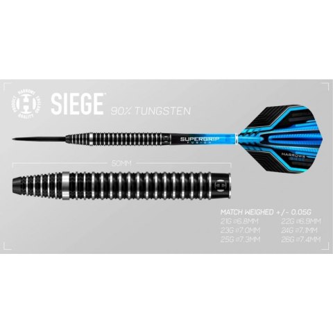 Rzutki Harrows Siege 90% Steeltip HS-TNK-000016027