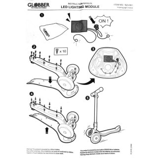 Moduł wymienny do hulajnogi Globber ELITE FLASHING LIGHT MODULE SET 523-001