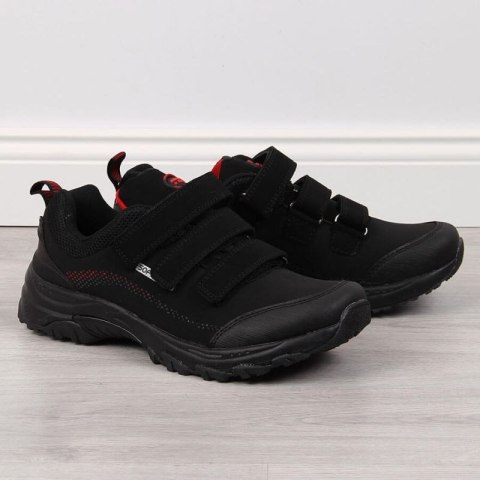 Buty trekkingowe na rzepy American Club W AM838A czarno-czerwone Buty trekkingowe na rzepy American Club W AM838A czarno-czerwone