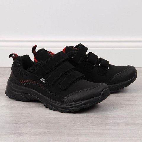 Buty trekkingowe na rzepy American Club W AM838A czarno-czerwone Buty trekkingowe na rzepy American Club W AM838A czarno-czerwone