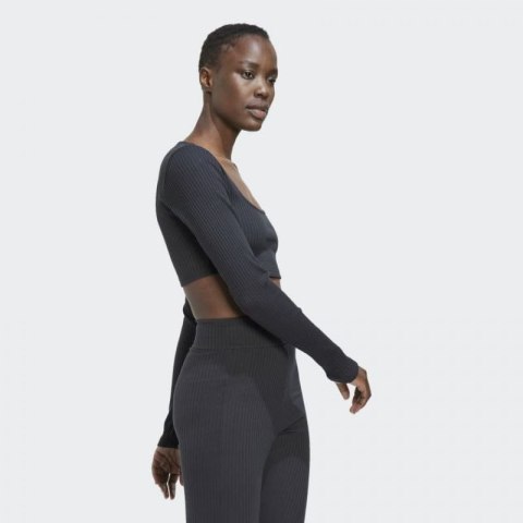 Koszulka adidas Studio Lounge Ribbed Cropped Long Sleeve Tee W HH8502 Koszulka adidas Studio Lounge Ribbed Cropped Long Sleeve Tee W HH8502