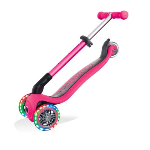 Hulajnoga 3-kołowa Globber Foldable Lights Fuchsia Jr 437-110