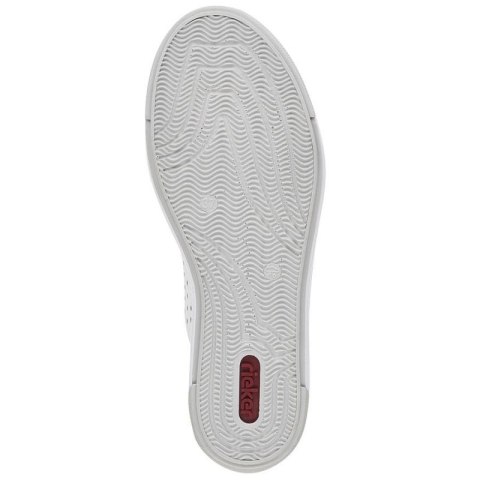Skórzane buty ażurowe Rieker W RKR642 białe