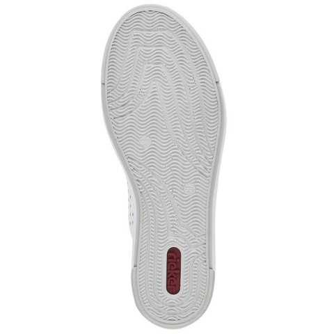 Skórzane buty ażurowe Rieker W RKR642 białe