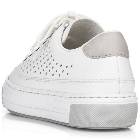 Skórzane buty ażurowe Rieker W RKR642 białe