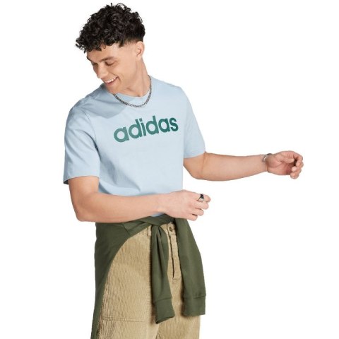 Koszulka adidas Essentials Single Jersey Linear Embroidered Logo Tee M IJ8651
