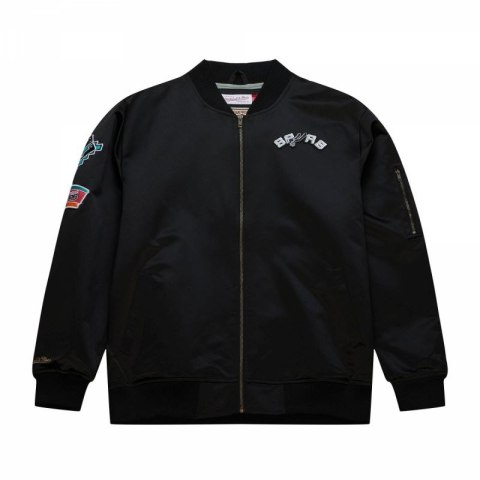 Kurtka Mitchell & Ness Lightweight Satin Bomber San Antonio Spurs M SJKT6599-SASYYPPPBLCK Kurtka Mitchell & Ness Lightweight Satin Bomber San Antonio Spurs M SJKT6599-SASYYPPPBLCK