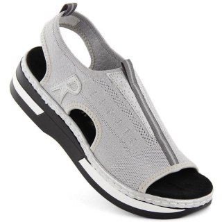 Komfortowe sandały wsuwane Rieker W RKR686 metallic