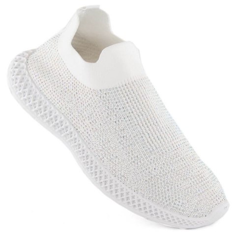 Buty sportowe wsuwane z cyrkoniami D&A W OLI257B białe Buty sportowe wsuwane z cyrkoniami D&A W OLI257B białe