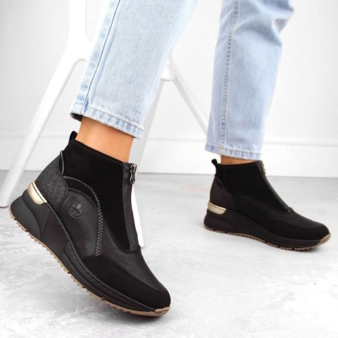 Botki na koturnie Rieker W N6361-00 RKR704