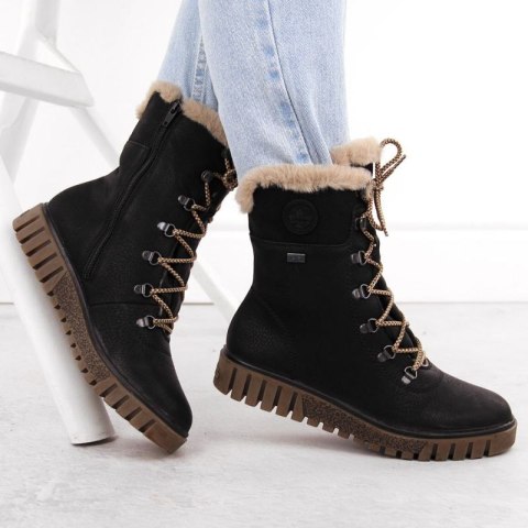Botki z futerkiem Rieker W Y3424-00 RKR745