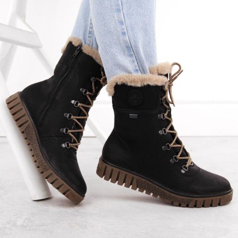 Botki z futerkiem Rieker W Y3424-00 RKR745