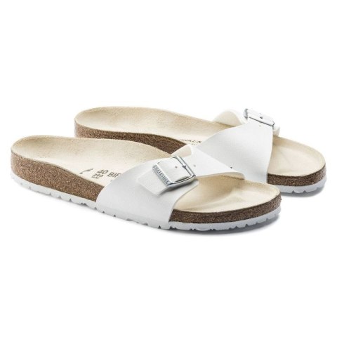 Klapki damskie Birkenstock Madrid Birko-Flor White białe regular szerokie (0040731)