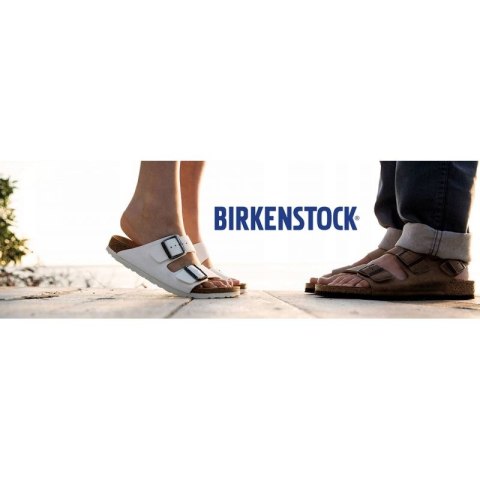 Klapki damskie/męskie Birkenstock Arizona Birko-Flor Nubuck Stone regular szerokie szare (0151211)