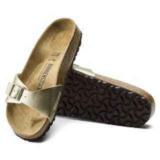 Klapki damskie Birkenstock Madrid Birko-Flor Gold regular szerokie złote (1016106)