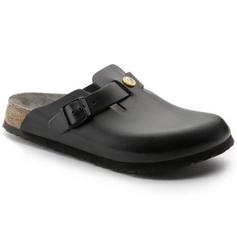 Chodaki damskie Birkenstock Boston ESD Black skóra naturalna klapki medyczne narrow wąskie (0061368) Chodaki damskie Birkenstock Boston ESD Black skóra naturalna klapki medyczne narrow wąskie (0061368)
