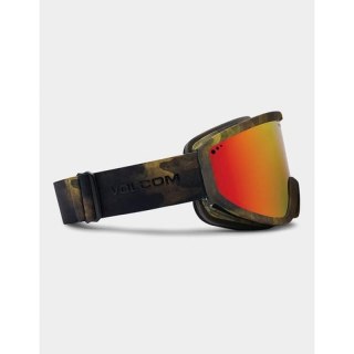 Gogle snowboardowe damskie/męskie Volcom Footprints narciarskie zimowe sportowe czerwone (VG0622103)