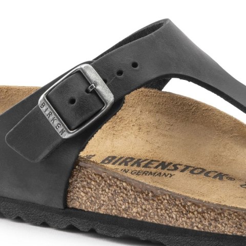 Japonki damskie/męskie Birkenstock Gizeh NU Oiled Black Regular olejowana skóra na szeroką stopę (0845251) Japonki damskie/męskie Birkenstock Gizeh NU Oiled Black Regular olejowana skóra na szeroką stopę (0845251)