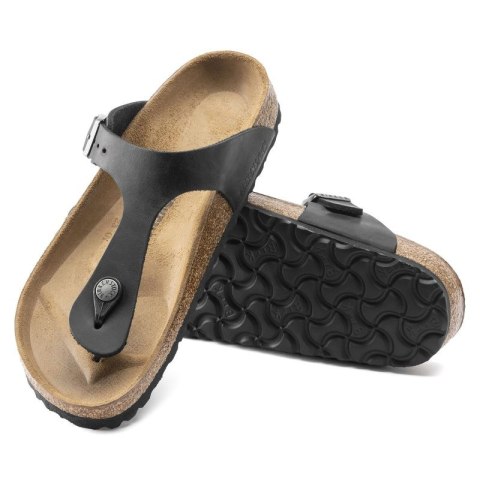Japonki damskie/męskie Birkenstock Gizeh NU Oiled Black Regular olejowana skóra na szeroką stopę (0845251) Japonki damskie/męskie Birkenstock Gizeh NU Oiled Black Regular olejowana skóra na szeroką stopę (0845251)