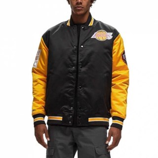 Kurtka Mitchell & Ness NBA Los Angeles Lakers Primetime Heavyweight Satin Jacket Vintage Logo Lakers JK8453-LALBLCK