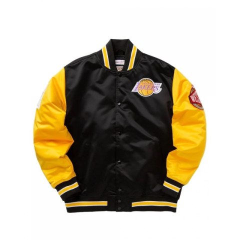 Kurtka Mitchell & Ness NBA Los Angeles Lakers Primetime Heavyweight Satin Jacket Vintage Logo Lakers JK8453-LALBLCK Kurtka Mitchell & Ness NBA Los Angeles Lakers Primetime Heavyweight Satin Jacket Vintage Logo Lakers JK8453-LALBLCK