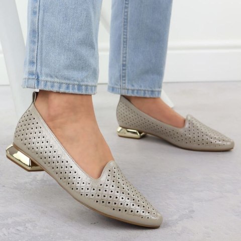 Półbuty na ozdobnym obcasie Potocki W SZ12574 WOL290