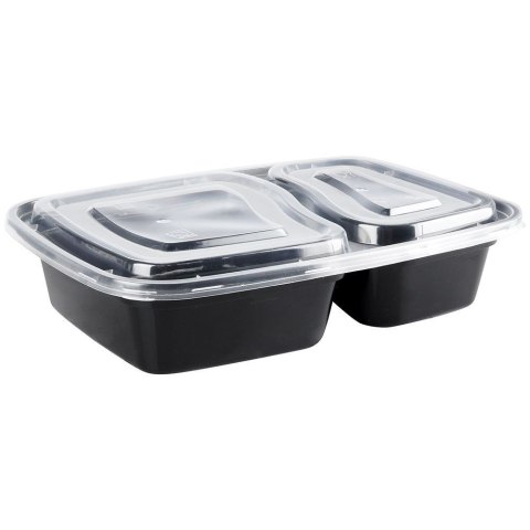 Pojemnik na żywność dzielony lunchbox z 2 przegródkami zestaw 10 szt. 1,2 l Pojemnik na żywność dzielony lunchbox z 2 przegródkami zestaw 10 szt. 1,2 l