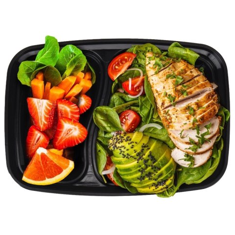 Pojemnik na żywność dzielony lunchbox z 2 przegródkami zestaw 10 szt. 1,2 l Pojemnik na żywność dzielony lunchbox z 2 przegródkami zestaw 10 szt. 1,2 l