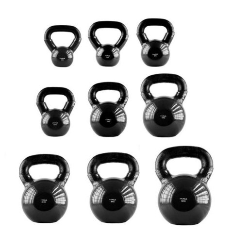 Kettelebell żeliwny pokryty winylem black HMS KNV24