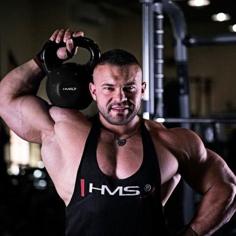 Kettlebell żeliwny pokryty winylem HMS KNV12 BLACK