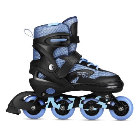 NA0189 ZESTAW LED ŁYŻWOROLKI OCHRANIACZE MOONBEAM NIEBIESKIE ROZM. L(39-42) NILS EXTREME