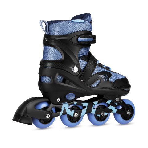 NA0189 ZESTAW LED ŁYŻWOROLKI OCHRANIACZE MOONBEAM NIEBIESKIE ROZM. L(39-42) NILS EXTREME
