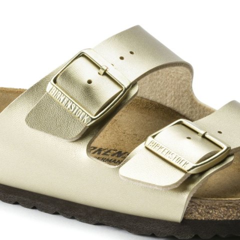 Klapki damskie Birkenstock Arizona Birko-Flor Gold złote regular szerokie (1016110)