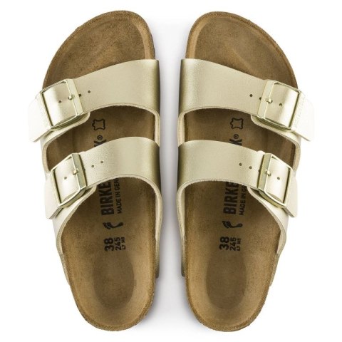 Klapki damskie Birkenstock Arizona Birko-Flor Gold złote regular szerokie (1016110)