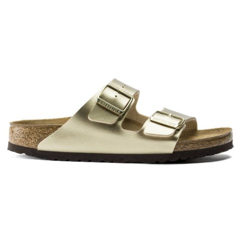 Klapki damskie Birkenstock Arizona Birko-Flor Gold złote regular szerokie (1016110)