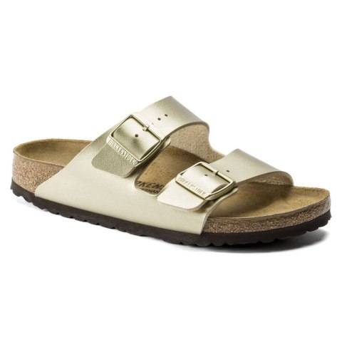 Klapki damskie Birkenstock Arizona Birko-Flor Gold złote regular szerokie (1016110)
