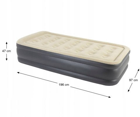 Materac Dmuchany Jednoosobowy AVENLI High Raised z wbudowaną pompką 196 x 97 x 47 cm Materac Dmuchany Jednoosobowy AVENLI High Raised z wbudowaną pompką 196 x 97 x 47 cm