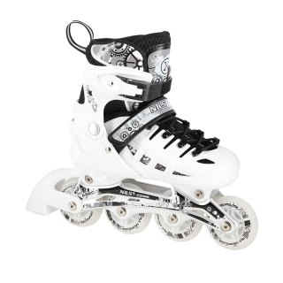 NH10905 4w1 BIAŁE LED ROZM. M(35-38) ŁYŻWOROLKI Z WYM. PŁOZĄ HOKEJOWĄ NILS EXTREME