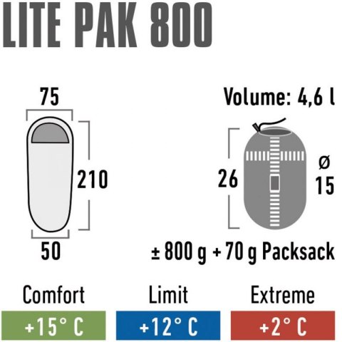 Śpiwór High Peak Lite Pak 800 23260
