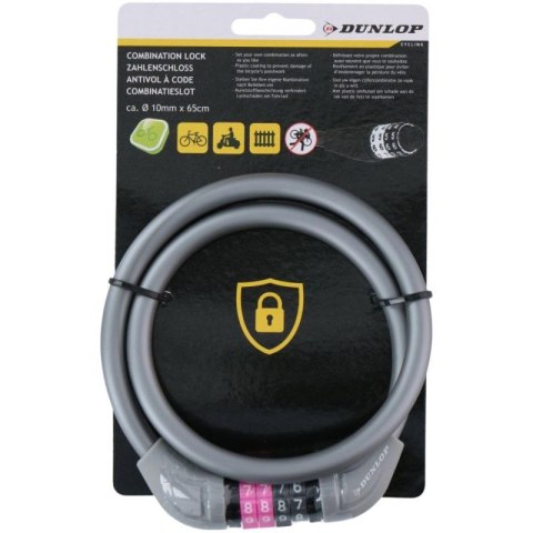 Zapięcie rowerowe Dunlop linka, szyfr 1042510 Zapięcie rowerowe Dunlop linka, szyfr 1042510
