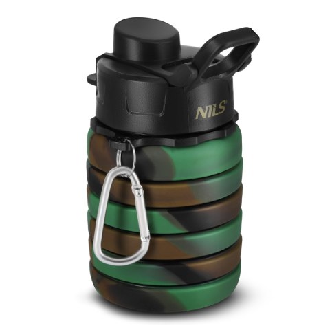 NC4106 BIDON SILIKONOWY SKŁADANY 500ML ZIELONY NILS NC4106 BIDON SILIKONOWY SKŁADANY 500ML ZIELONY NILS